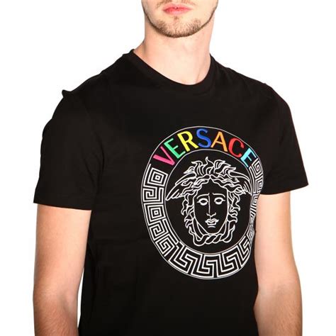 versace t shirt schwarz mit half medusa|Versace MEDUSA UNISEX .